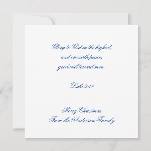 ピースドエレガントーブ出生クリスマスホリデーカード 案内状 (裏面)