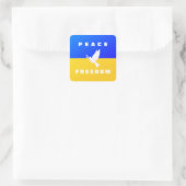 ピースドブウクライナ国旗のサポートウクライナステッカー スクエアシール (バッグ)