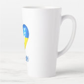 ピースドーブウクライナ国旗のハート カフェラテマグ (右)
