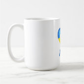 ピースドーブウクライナ国旗のハート コーヒーマグカップ (左)