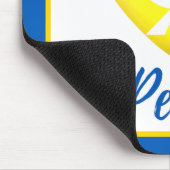 ピースドーブウクライナ国旗のハート マウスパッド (コーナー)