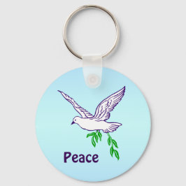 ピースドーブオリーブブランチカスタムキーチェーン キーホルダー