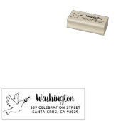 ピースドーブスケッチファミリーネーム差出人住所 ラバースタンプ (押印)