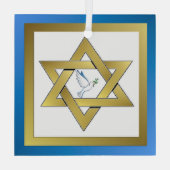 ピースドーブスターオブデイビッドオーナメント ガラスオーナメント (裏面)