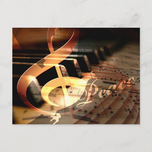 ピースドーブピアノ先生クリスマスポストカード シーズンポストカード (正面)