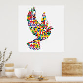 ピースドーブ世界の国旗 ポスター (キッチン)