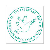 ピースドーモダンブ名前をカスタムするラウンド差出人住所 セルフインキングスタンプ (デザイン)