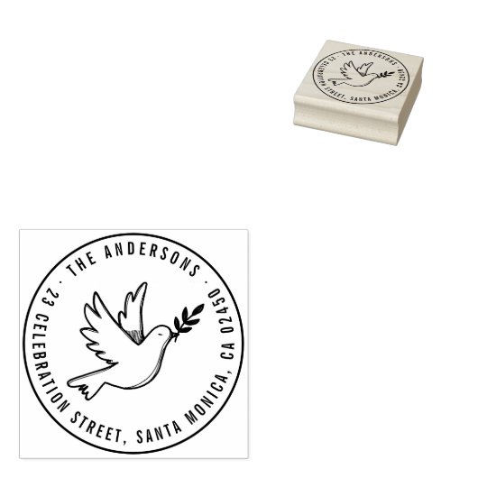 ピースドーモダンブ名前をカスタムするラウンド差出人住所 ラバースタンプ (押印)