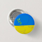 ピースドーヴウクライナ色彩の鮮やか手 缶バッジ (正面&裏面)