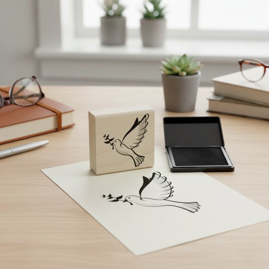 ピースドーヴウッドアートラバースタンプ ラバースタンプ