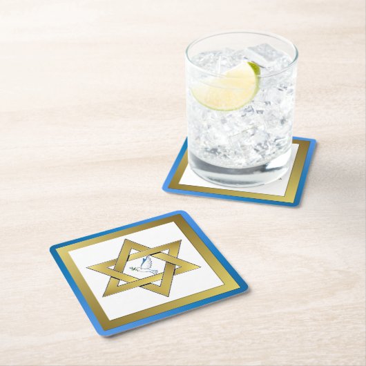 ピースドーヴスターオブデイヴィッドスクエア紙コースター スクエアペーパーコースター (インサイチュ)