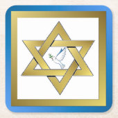 ピースドーヴスターオブデイヴィッドスクエア紙コースター スクエアペーパーコースター (正面)