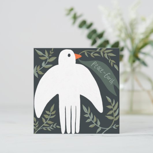 ピースドー魅力的ブクリスマスホリデークリスマスカード (スタンド正面)