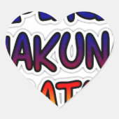 ピースハクナマタタグラデーションアート ハートシール (正面)