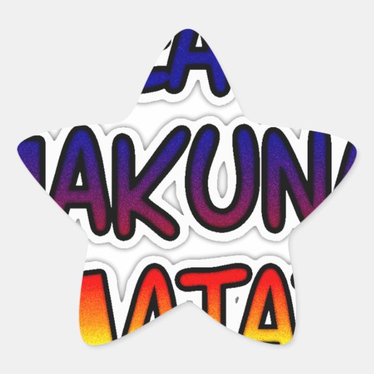 ピースハクナマタタグラデーションアート 星シール (正面)