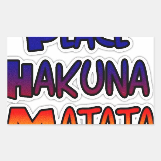 ピースハクナマタタグラデーションアート 長方形シール (正面)