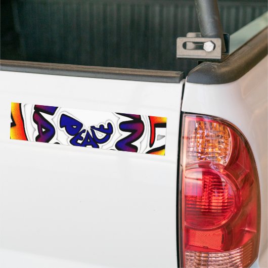 ピースハクナマタタタサーキュラアートプリント バンパーステッカー (トラック上)