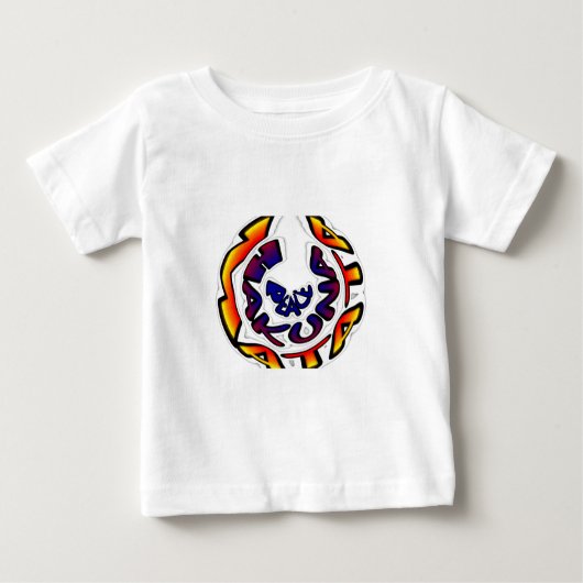 「ピースハクナマタタ」サーキュラーアートプリント ベビーTシャツ (正面)