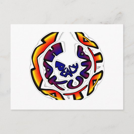 「ピースハクナマタタ」サーキュラーアートプリント ポストカード (正面)