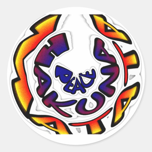 「ピースハクナマタタ」サーキュラーアートプリント ラウンドシール (正面)