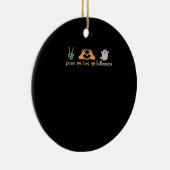 ピースハロウィーンピースサインスケルトン魔女の手 セラミックオーナメント (右)