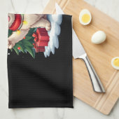 ピースハンドおもしろいシーズー(犬)Tzuクリスマスライトウィメンズ キッチンタオル (四つ折り)