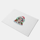 ピースハンドおもしろいシーズー（犬）Tzuクリスマスライトウィメンズ ドアマット (アングル)