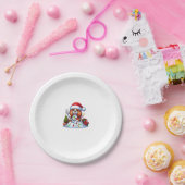 ピースハンドカヴァリアーキングチャールズスパニエル犬クリスマス ペーパープレート (パーティー)