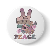 ピースハンドサインレトロ70sフローラデイジー