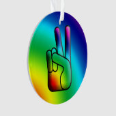 ピースハンドサインHippieクリスマスオーナメント2 オーナメント (正面)