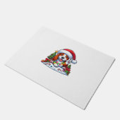 ピースハンドバセットハウンドクリスマスライトドッグウィメンズ ドアマット (アングル)