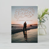 ピースハンドレタリングバラ 箔シーズンカード (立ち正面)