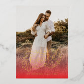 ピースハンドレタリングレッド 箔シーズンカード (正面)