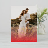 ピースハンドレタリングレッド 箔シーズンカード (立ち正面)