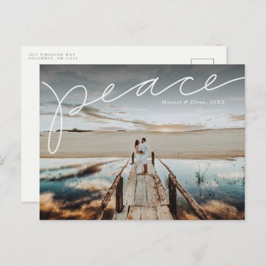 ピースハンドレット付きの休日の写真はがき シーズンポストカード (正面/裏面)