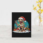 ピースハンドワイマランダードッグクリスマスライトウィメンズ カード (黄色い花)