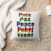 ピースハートレインボータイポグラフィ クッション (ブランケット)