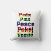 ピースハートレインボータイポグラフィ クッション (正面)