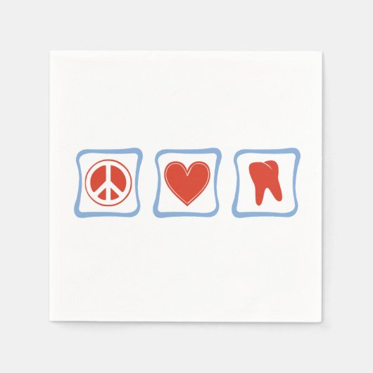 ピースハート歯科医紙ナプキンス スタンダードカクテルナプキン (正面)