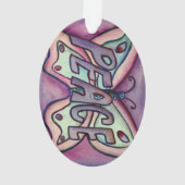 ピースバタフライワードアートギフトホリデイオーナメント オーナメント (裏面)