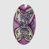 ピースバタフライワードアートギフトホリデイオーナメント オーナメント (正面)