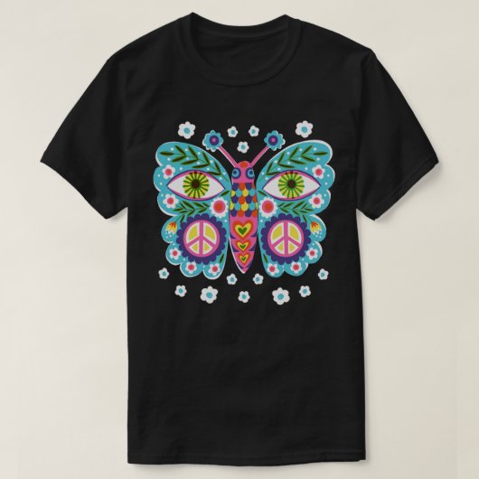 ピースバタフライ Tシャツ (デザイン正面)