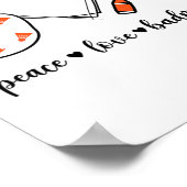 ピースバドミントンゴルフピースハンドサインバドミントン ポスター (角)