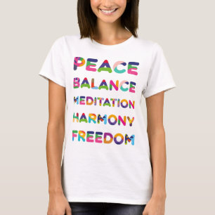 ピースバランス瞑想調和の自由 Tシャツ