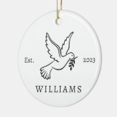 ピースパーソナライズされたドーブクリスマスホリデー セラミックオーナメント (左)