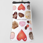 ピースパーソナライズされたラブチョコレートキャンディハート ゴルフヘッドカバー (回転90)