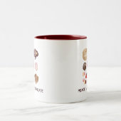 ピースパーソナライズされたラブチョコレートキャンディハート ツートーンマグカップ (中央)