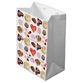 ピースパーソナライズされたラブチョコレートキャンディハート ミディアムペーパーバッグ (正面アングル)