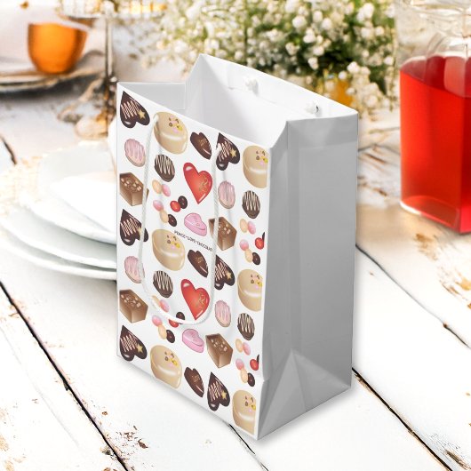 ピースパーソナライズされたラブチョコレートキャンディハート ミディアムペーパーバッグ