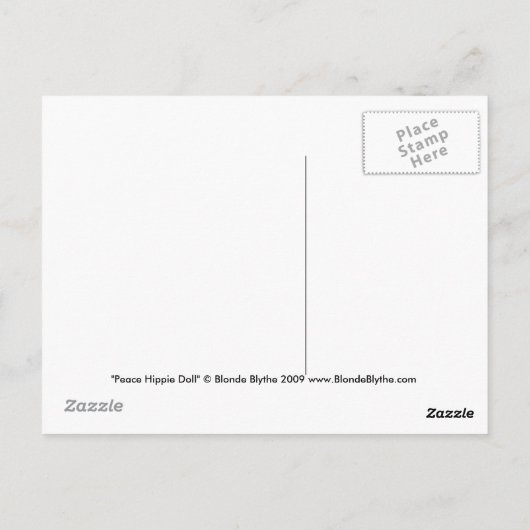ピースヒッピー人形はがき ポストカード (裏面)